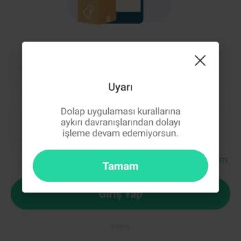Dolap Uygulamasına Giriş Yapamıyorum!