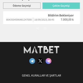 Matbet Çekim Talebi İşlemi