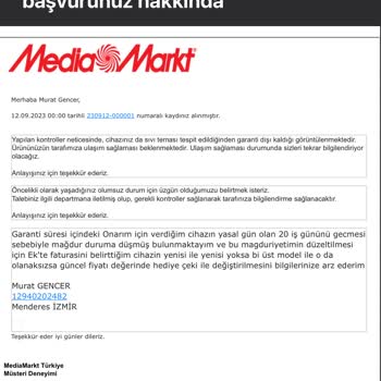 Media Markt Servisten Dönmeyen Cihaz