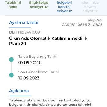 Anadolu Hayat Emeklilik BES Bir Türlü İptal Olmayan Geri Sade Edilmeyen Para