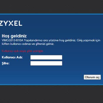 ZyXEL VMG3313-B10A Modemime Giriş Yapamıyorum Şifre Yanlış Diyor