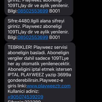 Bilgim Ve Onayım Dışında Gerçekleşen Playweez Aboneliği