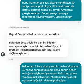 Amazon.com.tr'de Ucuz Ürün Buldum Ama Amazon Satışı İptal Etti.