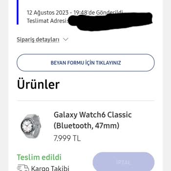 Samsung Shop Eksik Ürün Gönderimi
