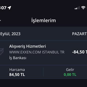 Exxen Hesabımdan Para Çekilmesi