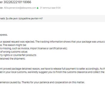 Aliexpress İn Çözüm Sunmaya Müşteri Hizmetleri.