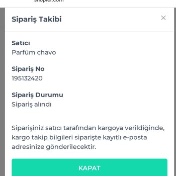 Parfüm Chavo Para İadesi (Gönderilmeyen Ürün)