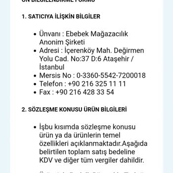 Ebebek Siparişim Sistem Kaynaklı İptal Edilmiş