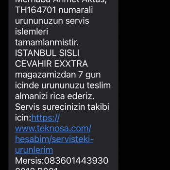 Teknosa Garantiden Tamiri Yapamadıkları Ürünümün Muadilini Vermemesi