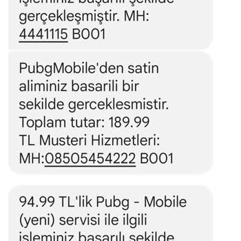PUBG (Pubgmobile.com) Haksız Çekilen Paramın İadesini İstiyorum
