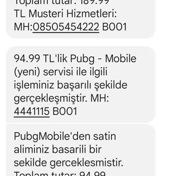 PUBG (Pubgmobile.com) Haksız Çekilen Paramın İadesini İstiyorum