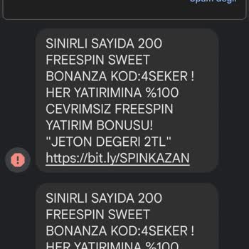 Sweet Bonanza İstenmeyen Bahis Sitesi SMS'leri