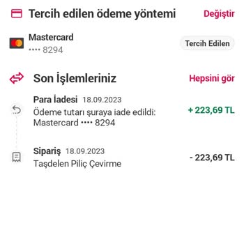 Yemeksepeti Sipariş İptal Sonucu Ücret İadesi