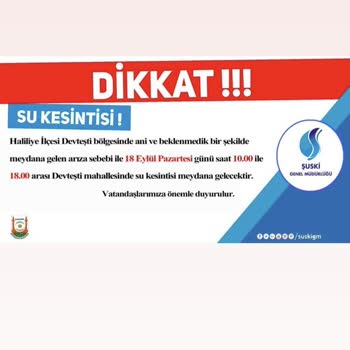 Şanlıurfa Büyükşehir Belediyesi Devamlı Olan Su Kesintisi