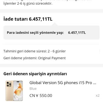 Aliexpress İade Para Yapılmıyor
