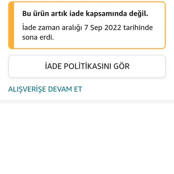 Amazon Ürün İade Tarihi 1 Yıl Öncesi Görünüyor