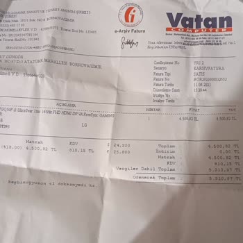 Vatan Bilgisayar Monitör Tamiri Yapılmadı