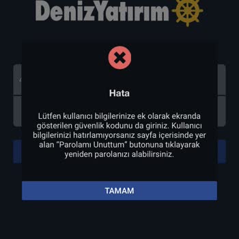 Denizbank Yatırım Hesabı Giremiyorum