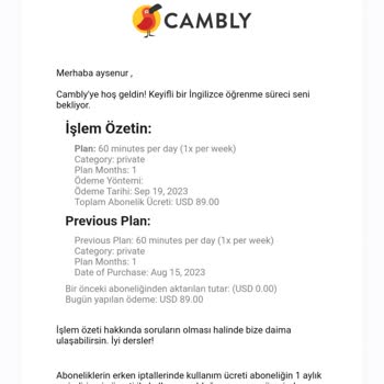 Cambly Bilgilendirme Ve Onay Yapılmadan Yenilenen Abonelik