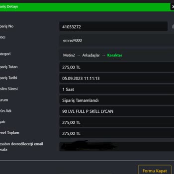 itemci.com'dan Satın Alınan Hesabın Geri Alınması