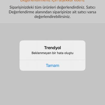 Trendyol Aldığım Ürüne Yorum Yapmama Engel Oluyor. Hata Oluştu Yalan.
