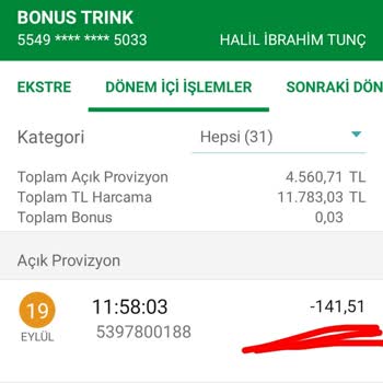 Garanti BBVA İşlem Ücreti Ödemesi Alındı
