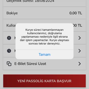 Passolig Tamamlanamayan Kurye Süreci