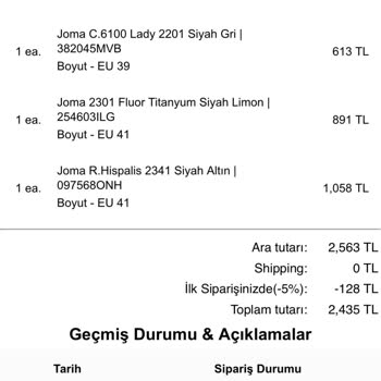 Joma Türkiye Sahte Siteden Alışveriş