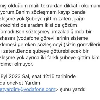Vodafone Net Üzerlerine Düşen Görevin Yapılmaması