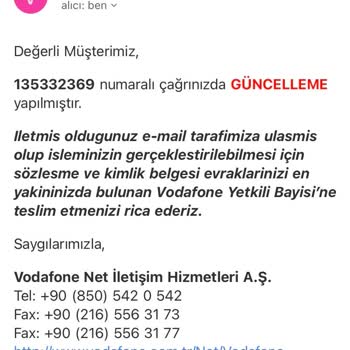 Vodafone Net Üzerlerine Düşen Görevin Yapılmaması