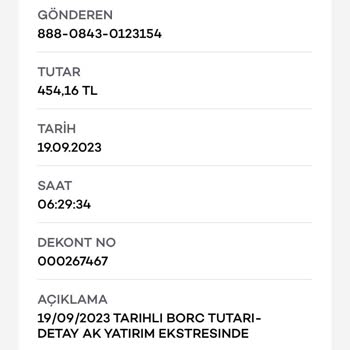 Akbank-Ak Yatırım BORÇ-ALACAK İşlemleri Para Kesintisi