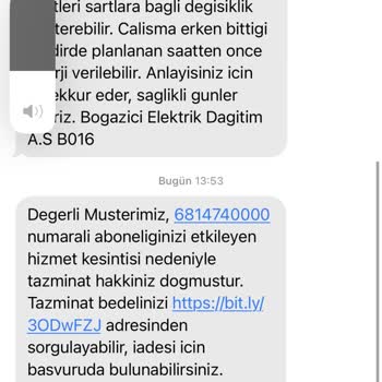 Bedaş Tan Bilgi Talebi İle İlgili Gelen Asıllı Asılsız Mesaj