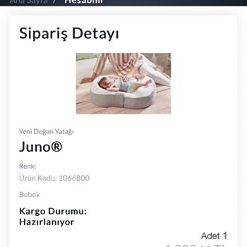 Yataş Juno Yenidoğan Yatağı Teslim Edilmedi