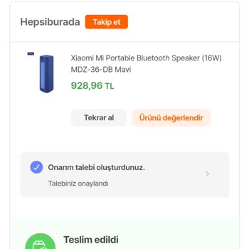 Hepsiburada Xiaomi Mi Hoparlör Ve Servis Sorunu