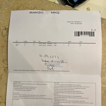 Mango'dan Aldığım Ürünün İade Ücretinin Yatırılmaması