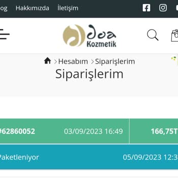 Doa Kozmetik 14 Gün Ürün Boyunca Ürün Paketlemesi!