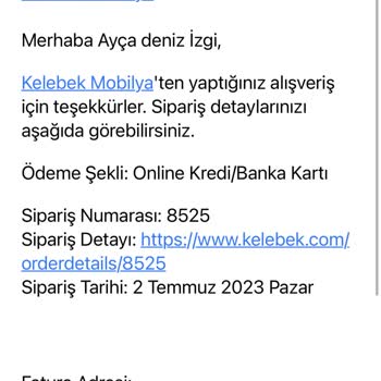 Kelebek Mobilya Online Satış Şikayet