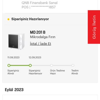 Arçelik Teslim Edilmeyen Sipariş