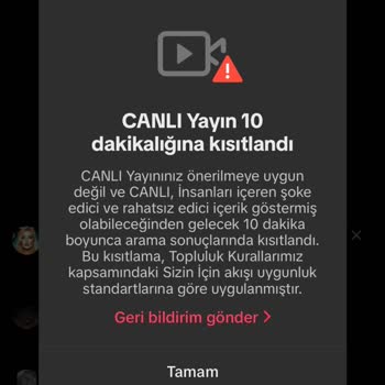 TikTok Yayın Kısıtlama Ve İhlal
