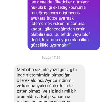 Sümeyye Yavuz İade Hakkımı Kullanamadım