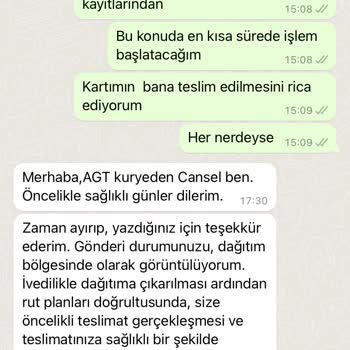 AGT Kurye Kart Teslimi Yapmıyor