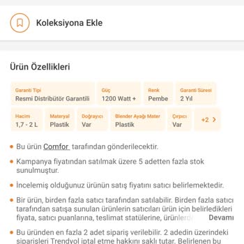 Korkmaz Mutfak Eşyaları 1200 W Yerine 1000 W Geldi...