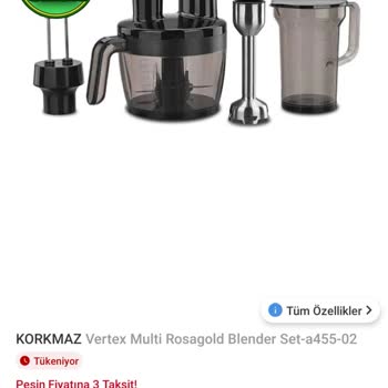 Korkmaz Mutfak Eşyaları 1200 W Yerine 1000 W Geldi...