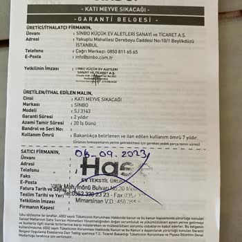 Sinbo Katı Meyve Sıkacağı