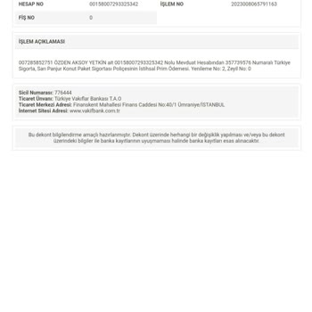 VakıfBank Sarı Panjur Konut Paket Sigortası