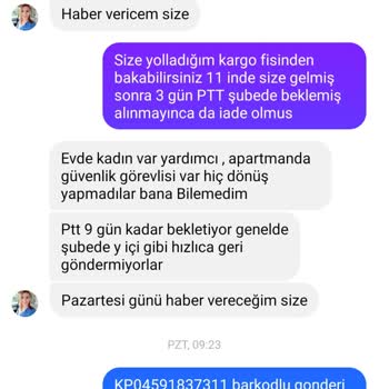 PTT Kargo Kargonun Teslim Edilmeyip İade Olması