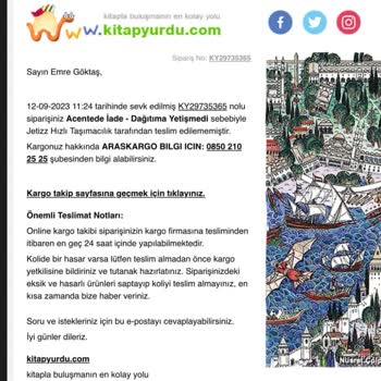 Aras Kargo Kitap Siparişi Hakkında Sorun