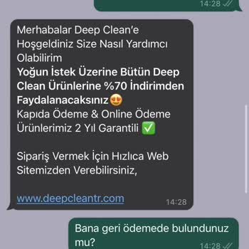 DeepClean Deepcleantr.com Ürün İadesi Sorunu