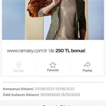 Garanti BBVA Bonus Kredi Kartının Ramsey Alışveriş Kampanyası