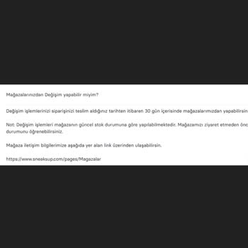 Sneaks Up Online Hediye Ürün Değişim Sorunu